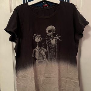 The nightmare before Christmas Jack and Sally bleached T-shirt size 2XL women